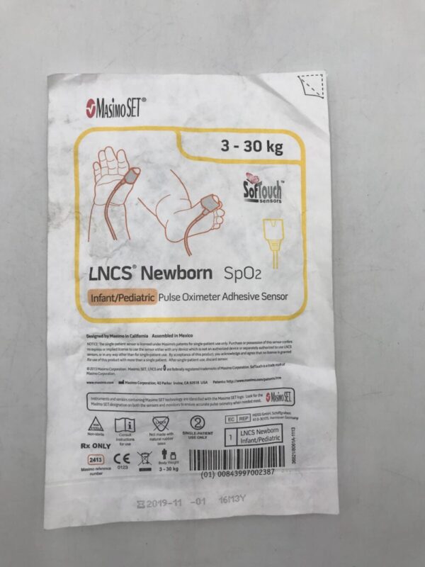 MASIMO 2413 SoftTouch Infant/Pediatric Pulse Oximeter Adhesive SpO2 Sensor 3-30kg(X)