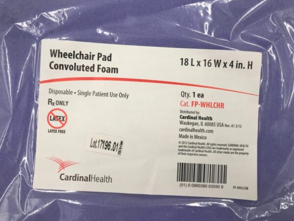 CARDINAL HEALTH FP-WHLCHR Wheelchair Pad Convoluted Foam 18Lx16Wx4in. H