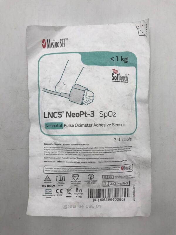 MASIMO 2321 SoftTouch Neonatal Pulse Oximeter Adhesive SpO2 Sensor w/3ft Cable <1kg(X)