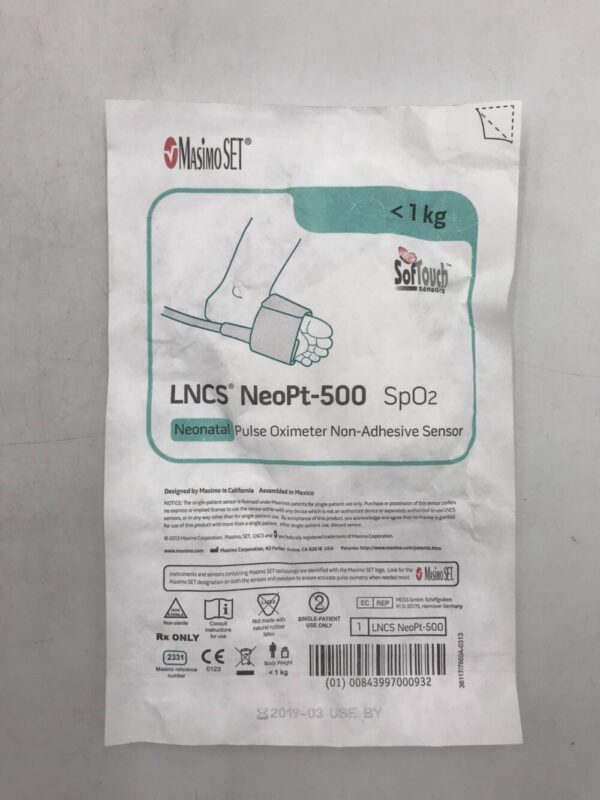 MASIMO 2331 SoftTouch Neonatal Pulse Oximeter Non-Adhesive SpO2 Sensor <1kg(X)