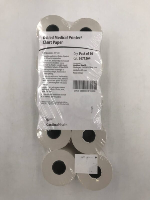 CARDINAL HEALTH 3671264 Rolled Medical Printer/Chart Paper (10/Pack)