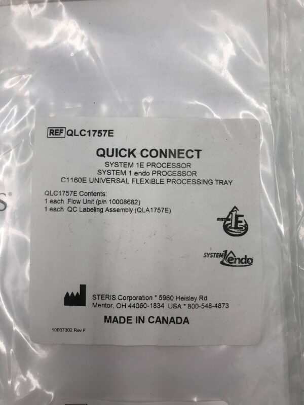 STERIS QLC1757E Quick Connect w/Processing Instructions & Wall Chart