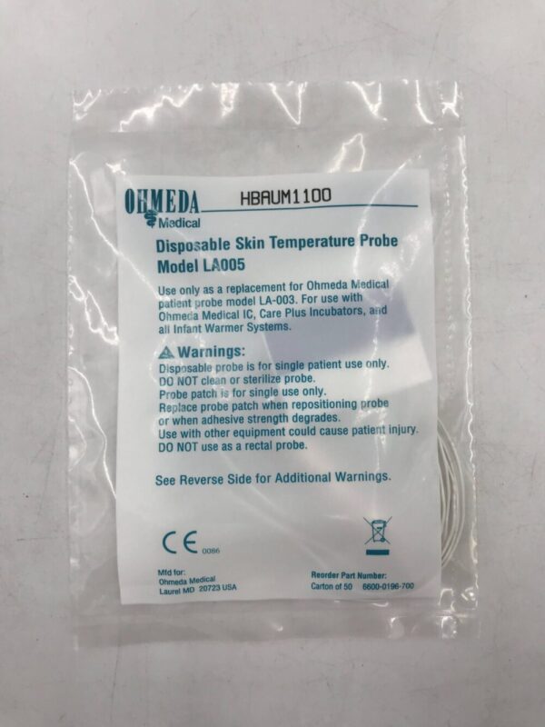OHMED 6600-0196-700 Disposable Skin Temperature Probe Model LA005