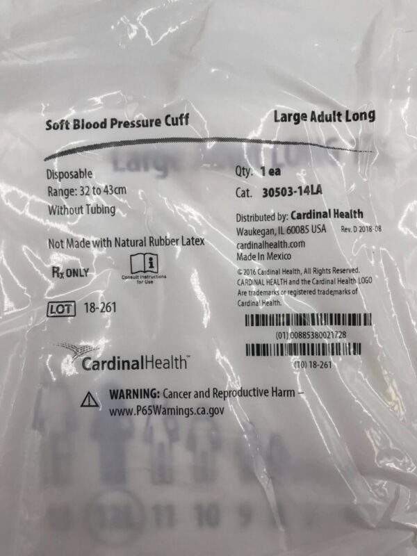 CARDINAL HEALTH 30503-14LA Soft Blood Pressure Cuff w/o Tubing 32-43cm (20/Case)