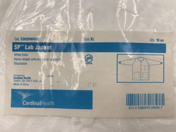 Cardinal Health C3630WHXL SP Lab Jacket White Size XL (10/Pack)