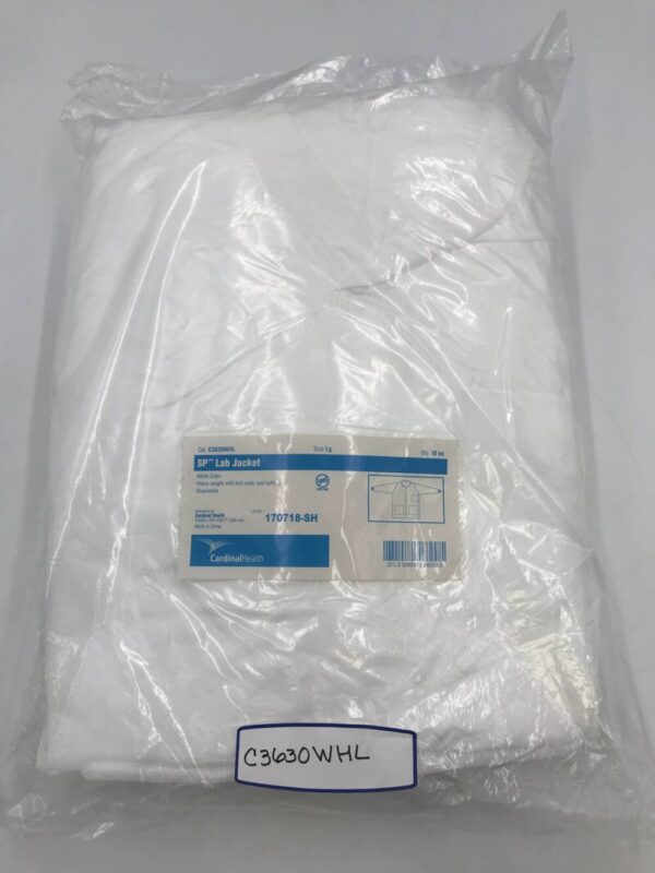 Cardinal Health C3630WHL SP Lab Jacket White Size Lg (10/Pack)