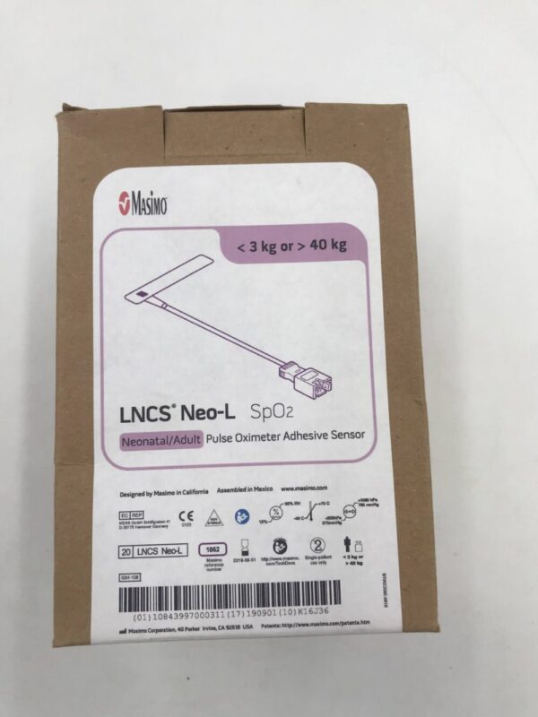 MASIMO 1862 LNCS Neo-L Neonatal/Adult Pulse Oximeter Adhesive SpO2 Sensor <3kg>40kg (20/Box)(X)