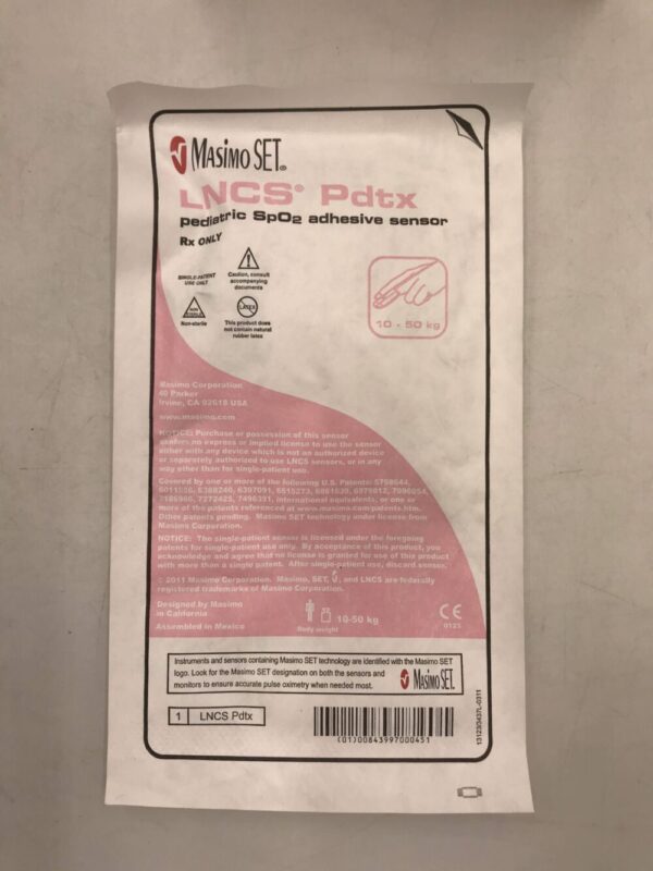 MASIMO 1860 LNCS Pdtx Pediatric SpO2 Adhesive Sensor 10-50kg (20/Box)(X)