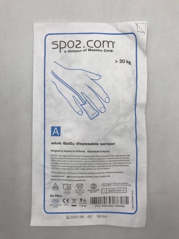 MASIMO 1774 Adult SpO2 Disposable Sensor >30kg (X)