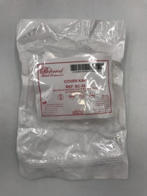 PREFERRED MEDICAL SC-35 Cover Kap Polyethylene Bag w/Elastic Band 18in