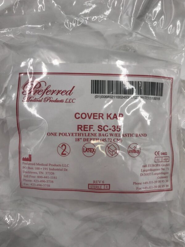 PREFERRED MEDICAL SC-35 Cover Kap Polyethylene Bag w/Elastic Band 18in