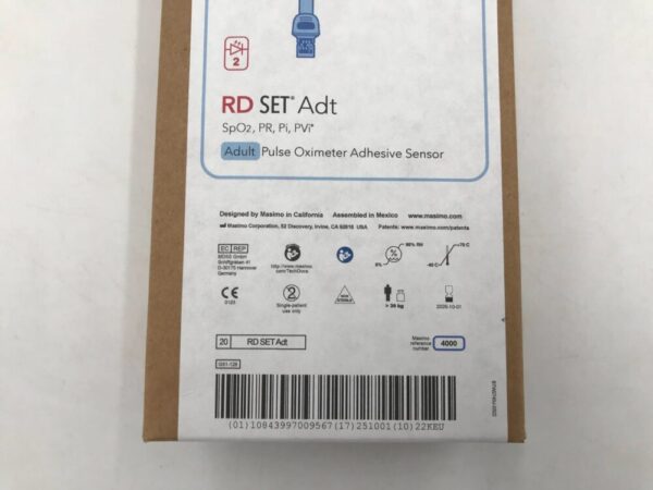MASIMO 4000 RD Set Adt SpO2, PR, Pi, PVi, Adult Pulse Oximeter Adhesive Sensor, >30Kg (20/Box)
