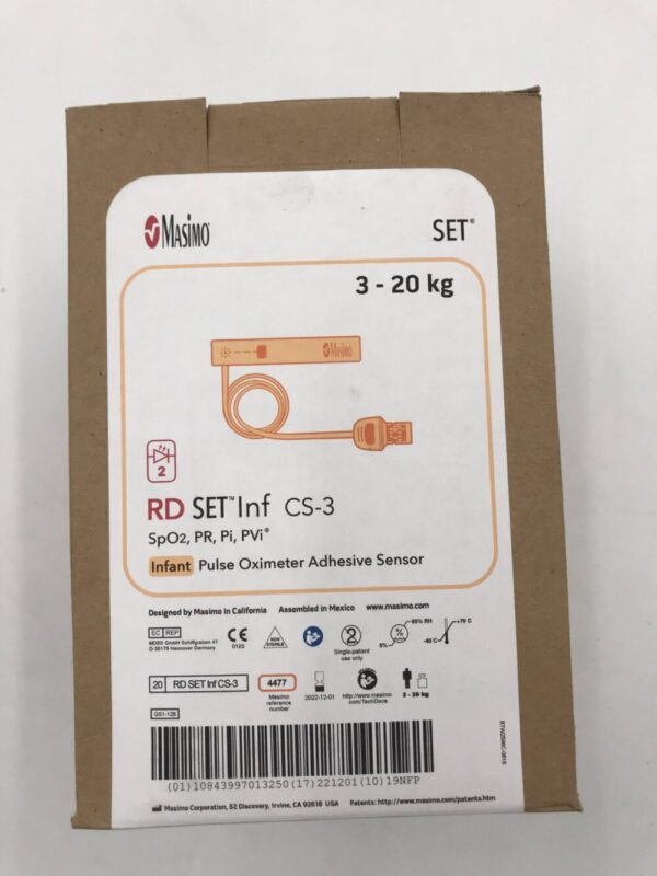 MASIMO 4477 RD Set Inf Cs-3 SpO2, Pr, Pi, PVi, Infant Pulse Oximeter Adhesive Sensor 3 - 20Kg (20/Box)(X)