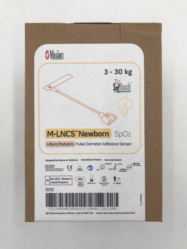MASIMO 2520 SofTouch M-LNCS Newborn SpO2 Infant/Pediatric Pulse Oximeter Sensor 3-30Kg (20/Box)(X)