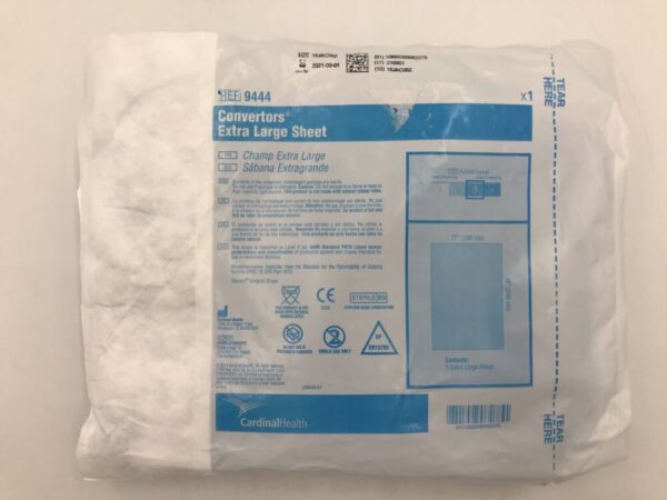 Cardinal Health 9444 Convertors Extra Large Sheet AAMI Level 3 77" x 96"  (X)
