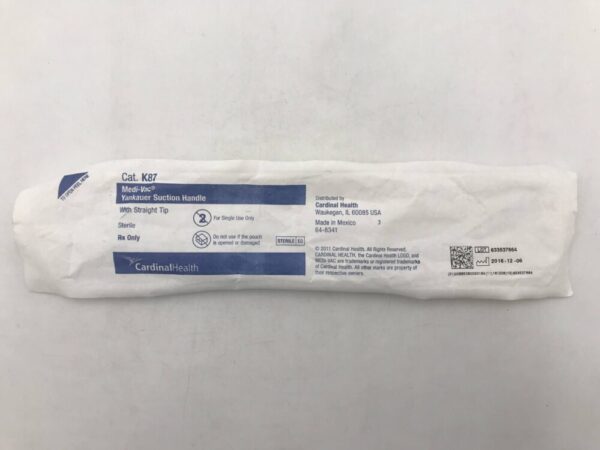 Cardinal Health K87 Yankauer Suction Handle Medi-Vac with Straight Tip