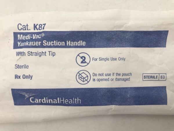 Cardinal Health K87 Yankauer Suction Handle Medi-Vac with Straight Tip