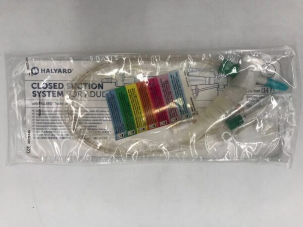 HALYARD 22108 Closed Suction System for Adults Endotracheal, Double Swivel Elbow 14F