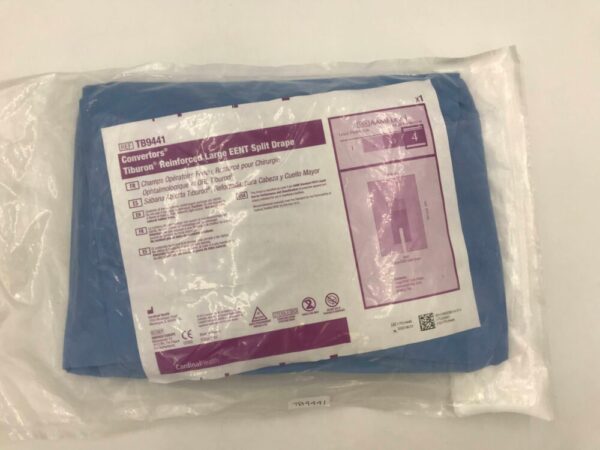 CARDINAL HEALTH TB9441 Convertors Tiburon Reinforced Large EENT Split Drape AAMI Level 4, 77in x 124in(X)