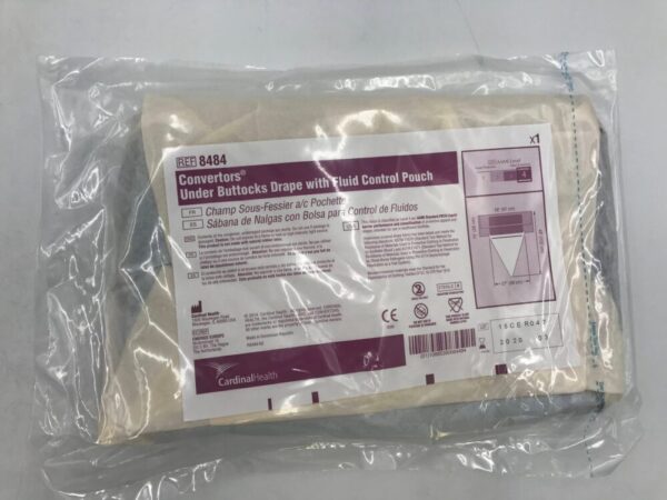 CARDINAL HEALTH 8484 Convertors Under Buttocks Drape w/ Fluid Control Pouch AAMI Level 4, 15x38x48in (X)