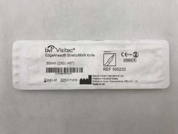 BVI 585232 Visitec EdgeAhead Stiletto/MVR Knife 23G x 45Deg(X)