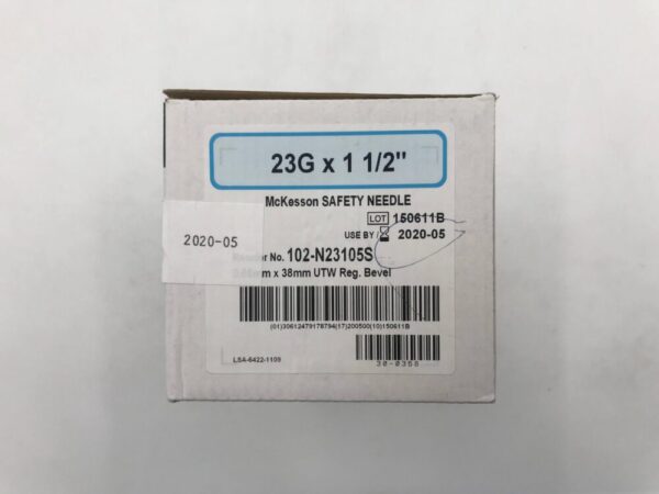McKesson 102-N23105S Safety Needle 23G x 1-1/2" (X)