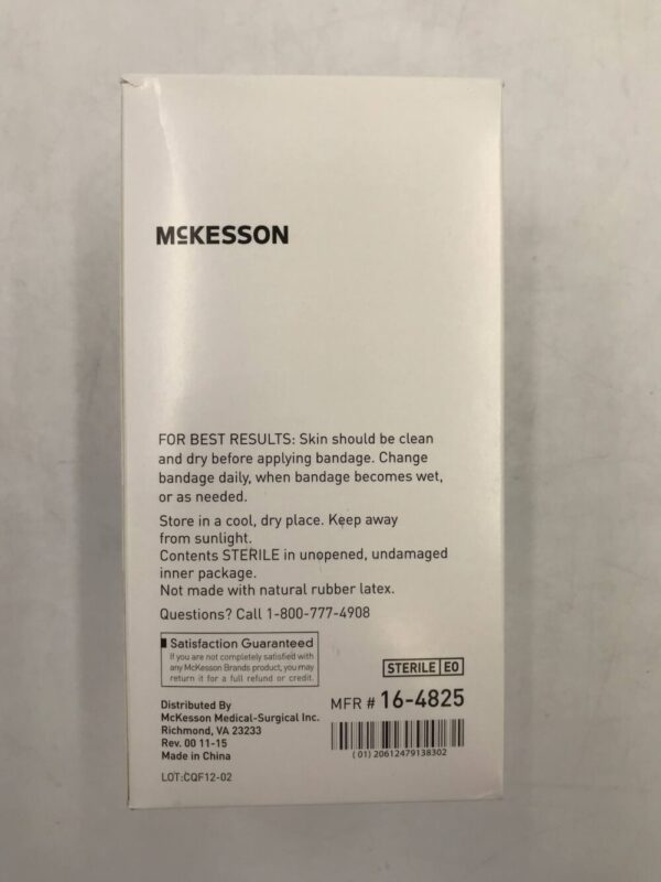 McKesson 16-4825 Adhesive Bandages Plastic Patch Sterile 2" x 4" (50/Box)