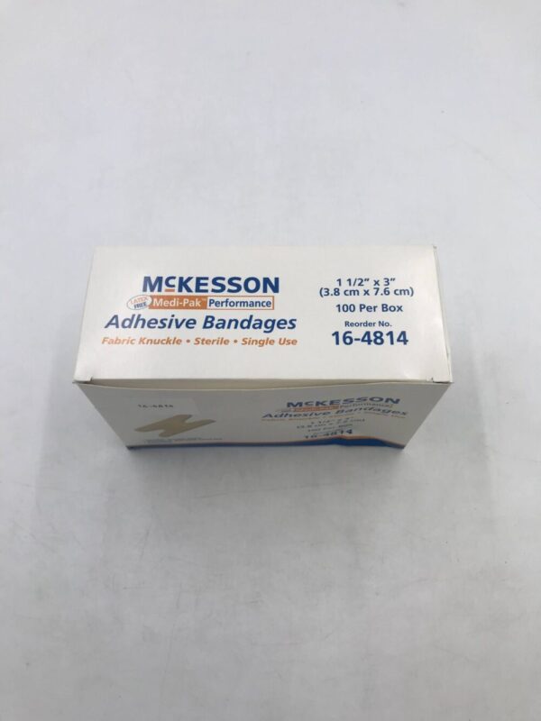 McKesson 16-4814 Medi-Pak Performance Adhesive Bandages Fabric Knuckle Sterile 1-1/2" x 3"