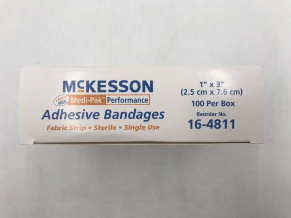 McKesson 16-4811 Medi-Pak Performance Adhesive Bandages Fabric Strip 1" x 3" (100/Box)