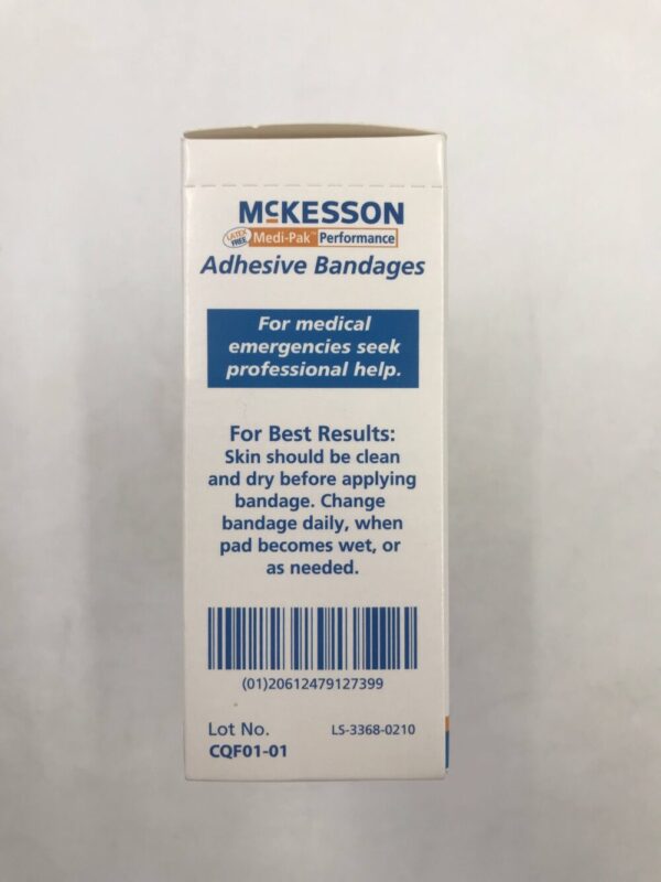McKesson 16-4811 Medi-Pak Performance Adhesive Bandages Fabric Strip 1" x 3" (100/Box)