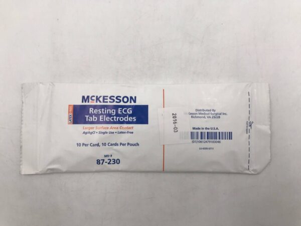 McKesson 87-230 Resting ECG Tab Electrodes Larger Surface Area Contact Ag/AgCl (X)