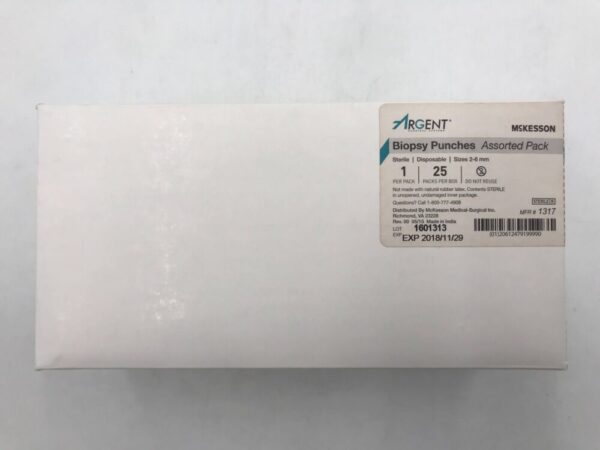 McKesson 1317 Argent Biopsy Punches Assorted Pack Sizes 2-6mm (23/Box) (X)