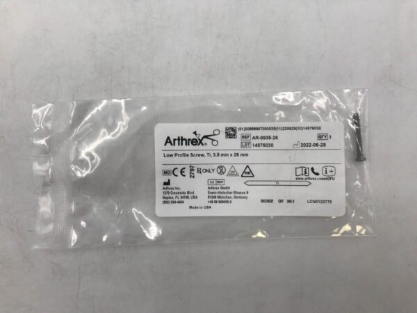 ARTHREX AR-8935-26 Low Profile Screw, Ti 3.5mm x 26mm