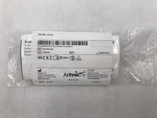 ARTHREX AR-8943-30 Drill Bit, Reusable 2.5mm