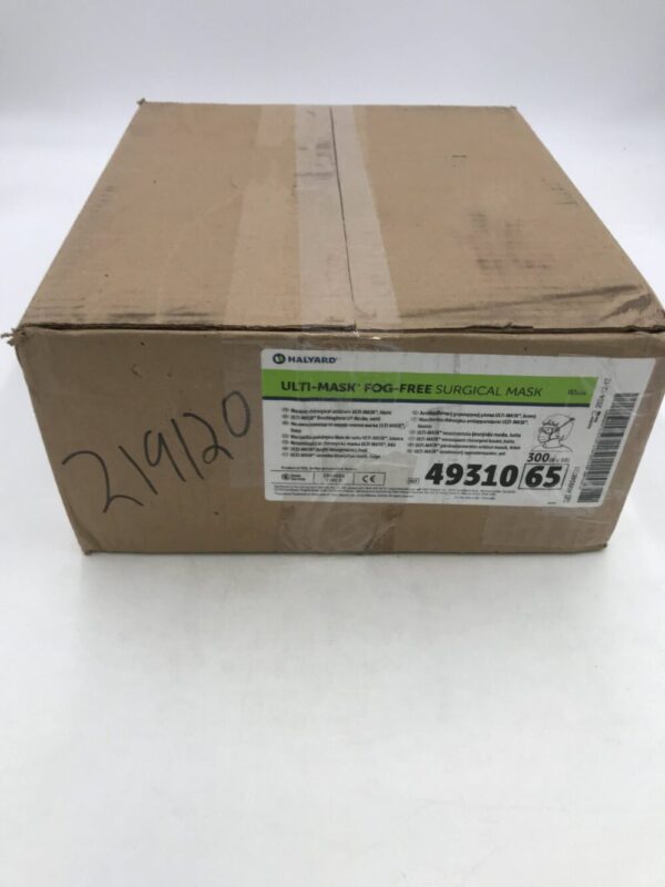 HALYARD 49310 Ulti-Mask Fog-Free Surgical Mask, White (6Boxes/Case)