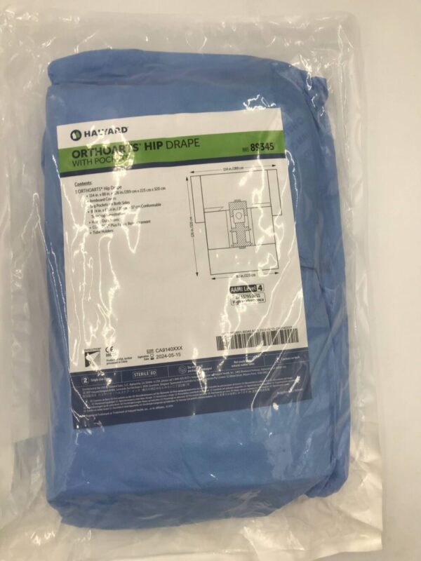 HALYARD 89345 Orthoarts Hip Drape w/Pockets AAMI Level 4, 126x114x88in(SD)