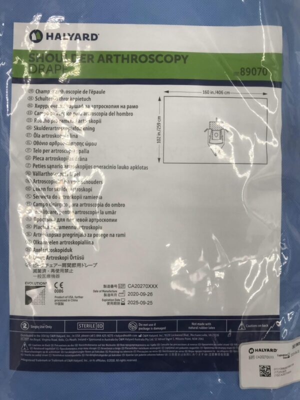 HALYARD 89070 Shoulder Arthroscopy Drape 160x102in