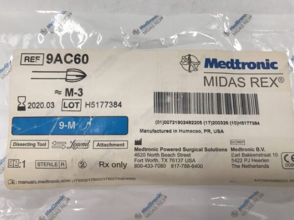 Medtronic 9AC60 Midas Rex ≈M-3 9-M Dissecting Tool Legend Attachment (X)
