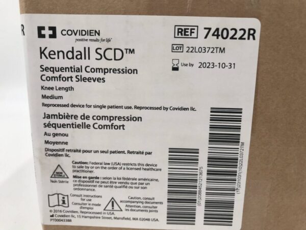 Covidien 74022R Kendall SCD Sequential Compression Comfort Sleeves Knee Length Medium (5/Box) (X)