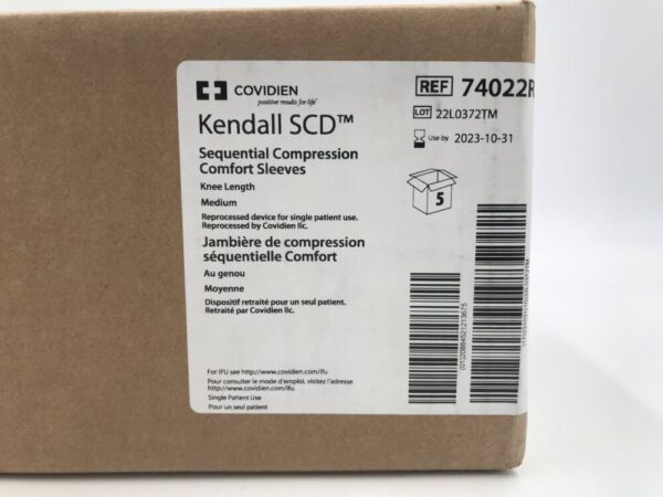 Covidien 74022R Kendall SCD Sequential Compression Comfort Sleeves Knee Length Medium (5/Box) (X)