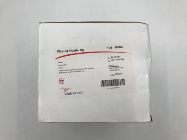 CARDINAL HEALTH CHTF112100 Filtered Pipette Tip Sterile, Graduated Clear 100-1000ul (960/Box)