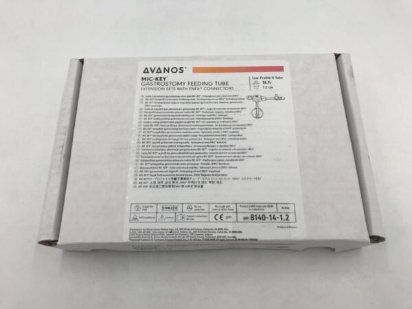 Avanos 8140-14-1.2 Mic-Key* Gastrostomy Feeding Tube Extension Sets with ENFit Connectors Low-Profile G-Tube 14Fr (X)
