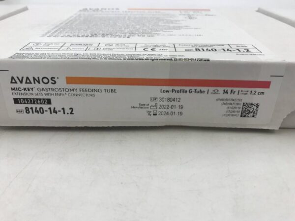 Avanos 8140-14-1.2 Mic-Key* Gastrostomy Feeding Tube Extension Sets with ENFit Connectors Low-Profile G-Tube 14Fr (X)