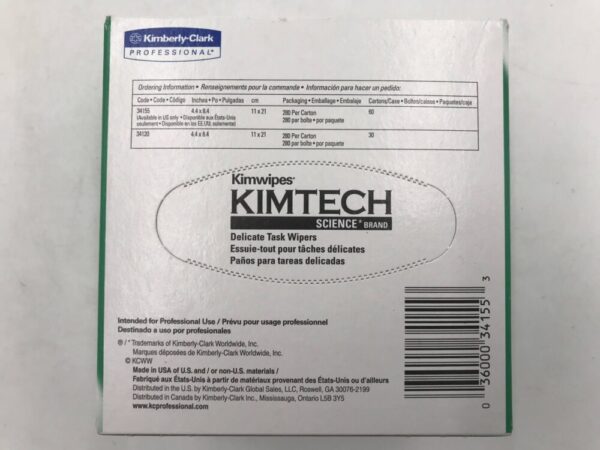 Kimberly Clark 34155 / 34120 KimTech  Science Brand Delicate Task Wipers 4.4 x 8.4" (280/Box)