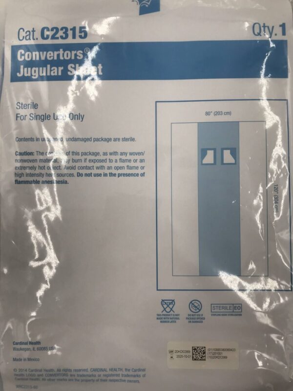 CARDINAL HEALTH C2315 Convertors Jugular Sheet 80in x 120in
