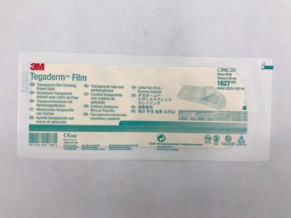 3M 1627 Tegaderm Film Transparent Film Dressing Frame Style 4in x 10in