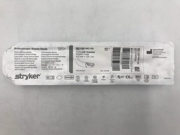 STRYKER 0380-542-150 Formula Resector Angled Cutter Arthroscopic Blade, 4.5x125mm