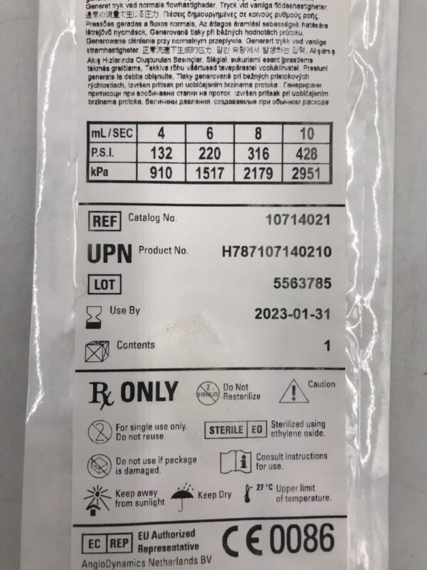 AngioDynamics 10714021 Soft-Vu Angiographic Catheter KUMPE 4F 100cm (X)