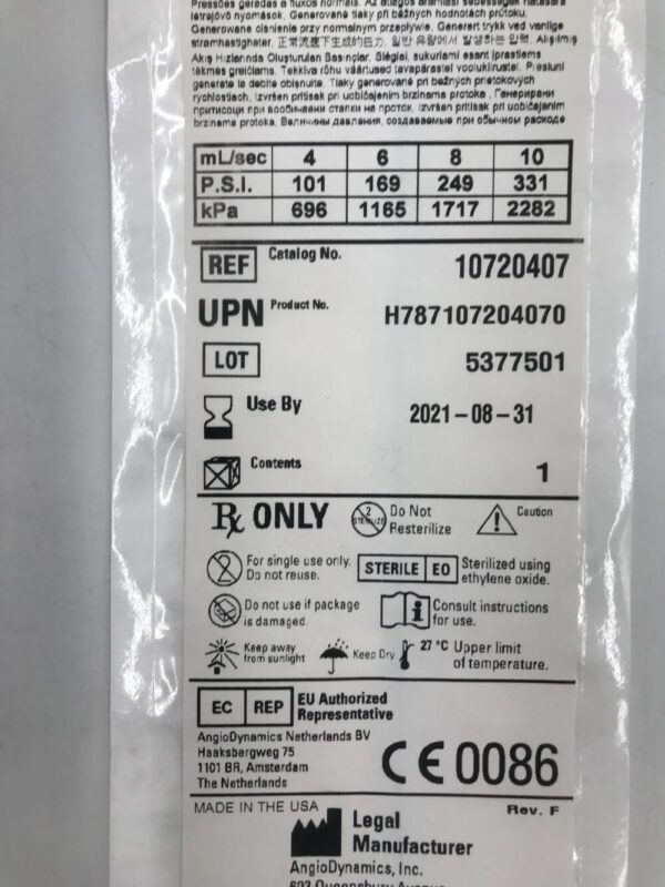 AngioDynamics 10720407 Soft-Vu Angiographic Catheter SOS Omni Selective 0 5F 80cm (X)