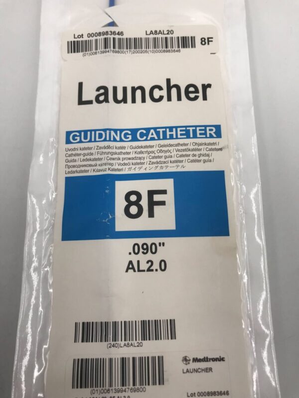 Medtronic LA8AL20  Launcher Guiding Catheter .090" AL2.0 8F 100cm (X)